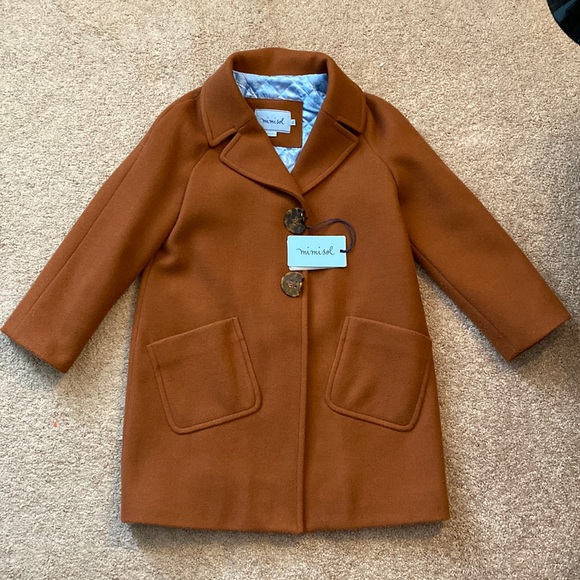 KIDS' QUILTED FELT VISCOSE BLEND COAT - Picture 2 of 8